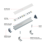 Perfíl Aluminio KIMERA-"BARDE" Anodizado Negro con Difusor Opal , Tapones y Clips Sujección 2,02M — Vetonek (2)