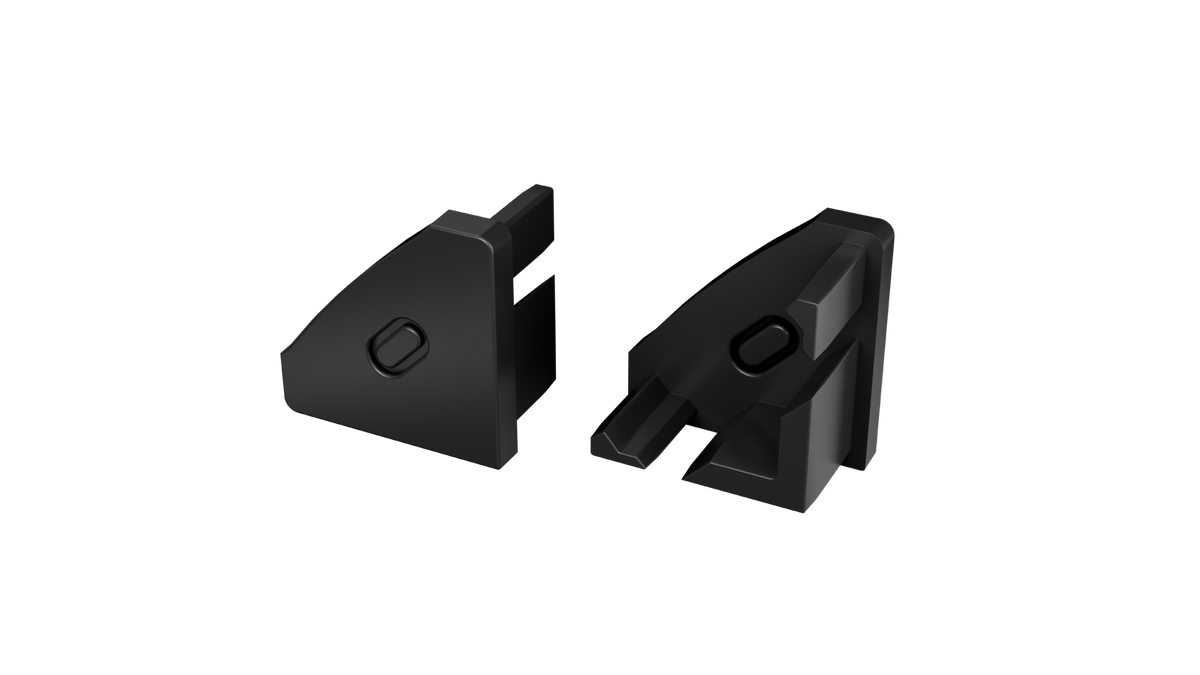 Perfíl Aluminio KIMERA-"BARDE" Anodizado Negro con Difusor Opal , Tapones y Clips Sujección 2,02M — Vetonek (4)