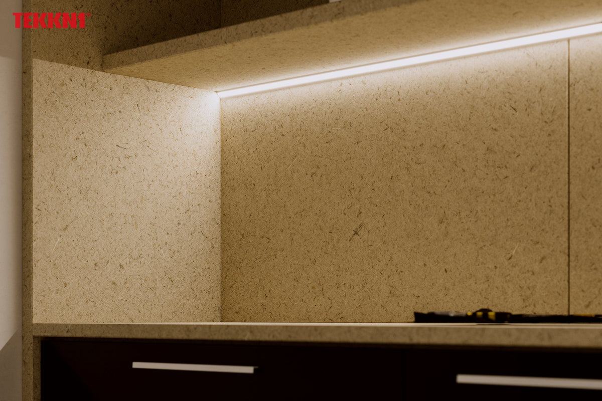 Perfíl Aluminio KIMERA-"BARDE" Anodizado Negro con Difusor Opal , Tapones y Clips Sujección 2,02M — Vetonek (6)