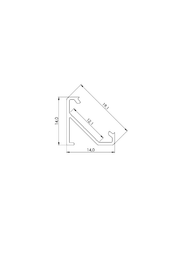 Perfíl Aluminio KIMERA-BARDE Anodizado Plata con Difusor Opal y Tapones 2,02M — Vetonek (3)