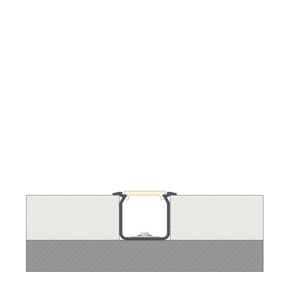 Perfíl Aluminio KIMERA-"SKAGEN" Anodizado Plata con Difusor Opal , Tapones y Clips Sujección 2,02M — Vetonek (5)
