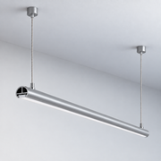 Perfíl Aluminio KIMERA-BOVL Anodizado Plata con Difusor Opal y Tapones 2,02M — Vetonek