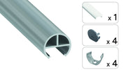 Perfíl Aluminio KIMERA-BOVL Anodizado Plata con Difusor Opal y Tapones 2,02M — Vetonek (3)