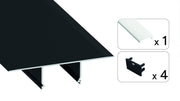 Perfíl Aluminio KIMERA-NORGE Anodizado Negro con Difusor Opal y Tapones 2,02M — Vetonek (3)