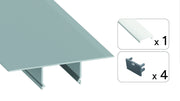 Perfíl Aluminio KIMERA-NORGE Anodizado Plata con Difusor Opal y Tapones 2,02M — Vetonek (3)