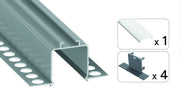 Perfíl Aluminio KIMERA-ODIS Anodizado Plata con Difusor Opal y Tapones 2,02M — Vetonek (3)