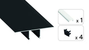 Perfíl Aluminio KIMERA-SKAVE Anodizado Negro con Difusor Opal y Tapones 2,02M — Vetonek (3)