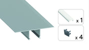 Perfíl Aluminio KIMERA-SKAVE Anodizado Plata con Difusor Opal y Tapones 2,02M — Vetonek (3)