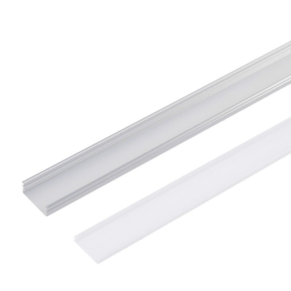 Perfíl Aluminio para Tira LED Doble - Difusor Opal x 2M — Vetonek (2)