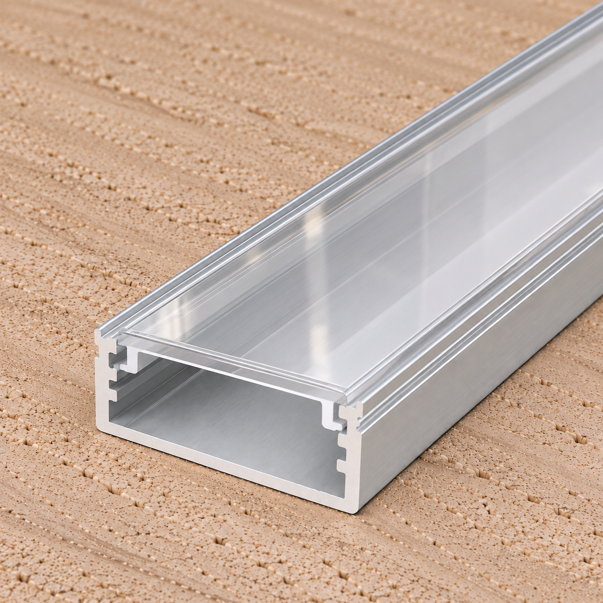 Perfíl Aluminio para Tira LED Doble - Difusor Transparente x 2M — Vetonek