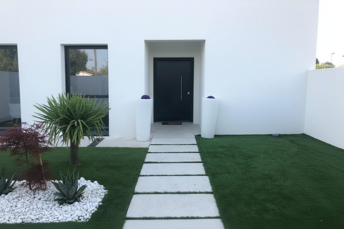 Losa blanca para jardin tamaño grande antideslizante