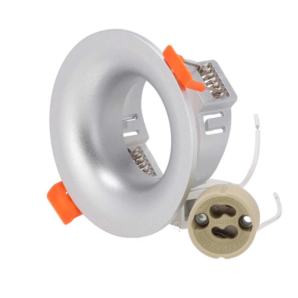 Aro downlight empotrable redondo GU10 color plata "Virel" — Vetonek
