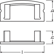 Tiras LED Ledvance End Cap de perfil plano -PF04/EC Paquete de 2 — Vetonek (2)
