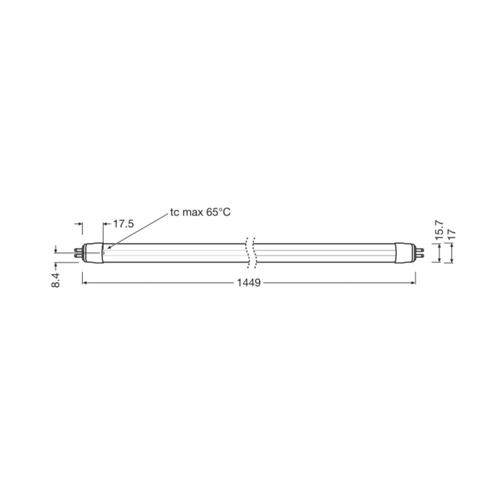 Tubo LED Ledvance G5 T5, 18 W, 2800 lm, 6500 K, 180º, IP20, regulable. — Vetonek (2)