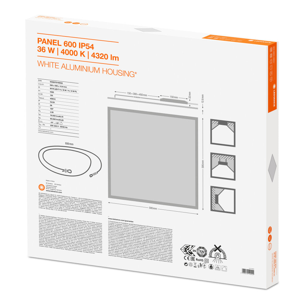 Panel LED LEDVANCE 36W 4320Lm 4000K 120° IP54/IP20 — Vetonek (2)