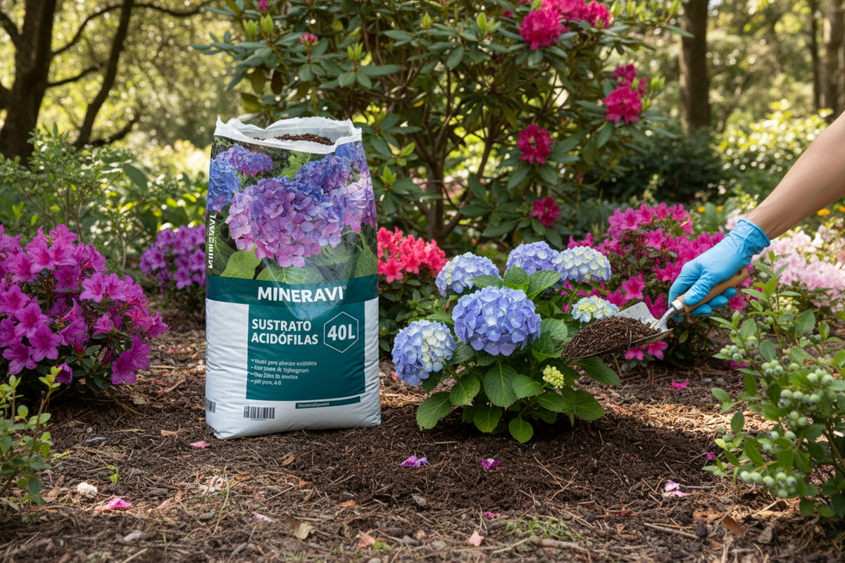 Sustrato para plantas acidófilas 40 L · hortensias, camelias y azaleas