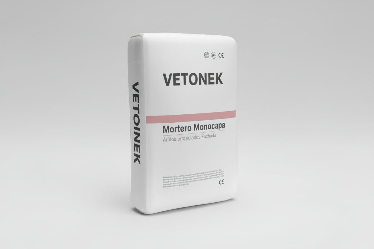 Mortier Monocouche Type Pierre Projetée pour Façades Vetonek