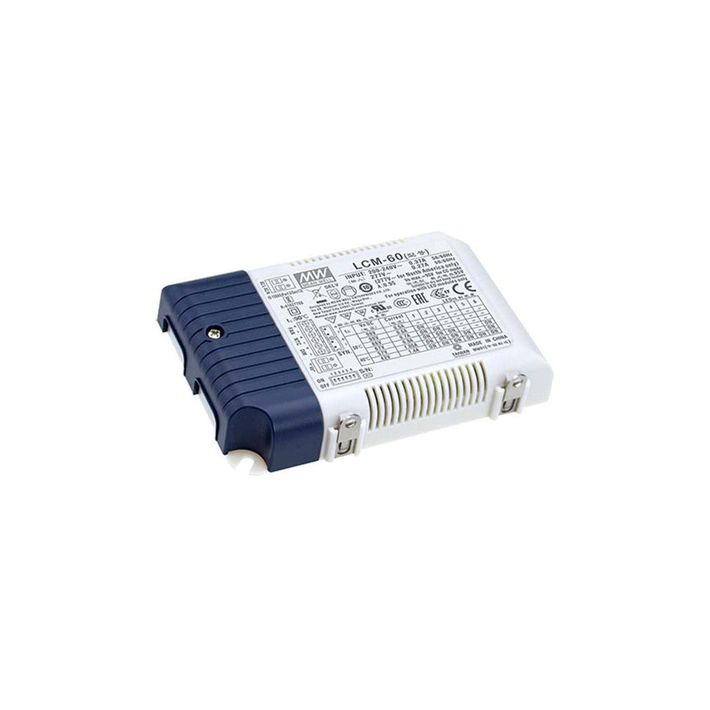 LCM-60U Led Driver MEANWELL Entrada 90-132VAC Salida 2-90VDC Corriente Constante 500-1400mA 50W PFC Regulable 0-10V-PWM-Res — Vetonek
