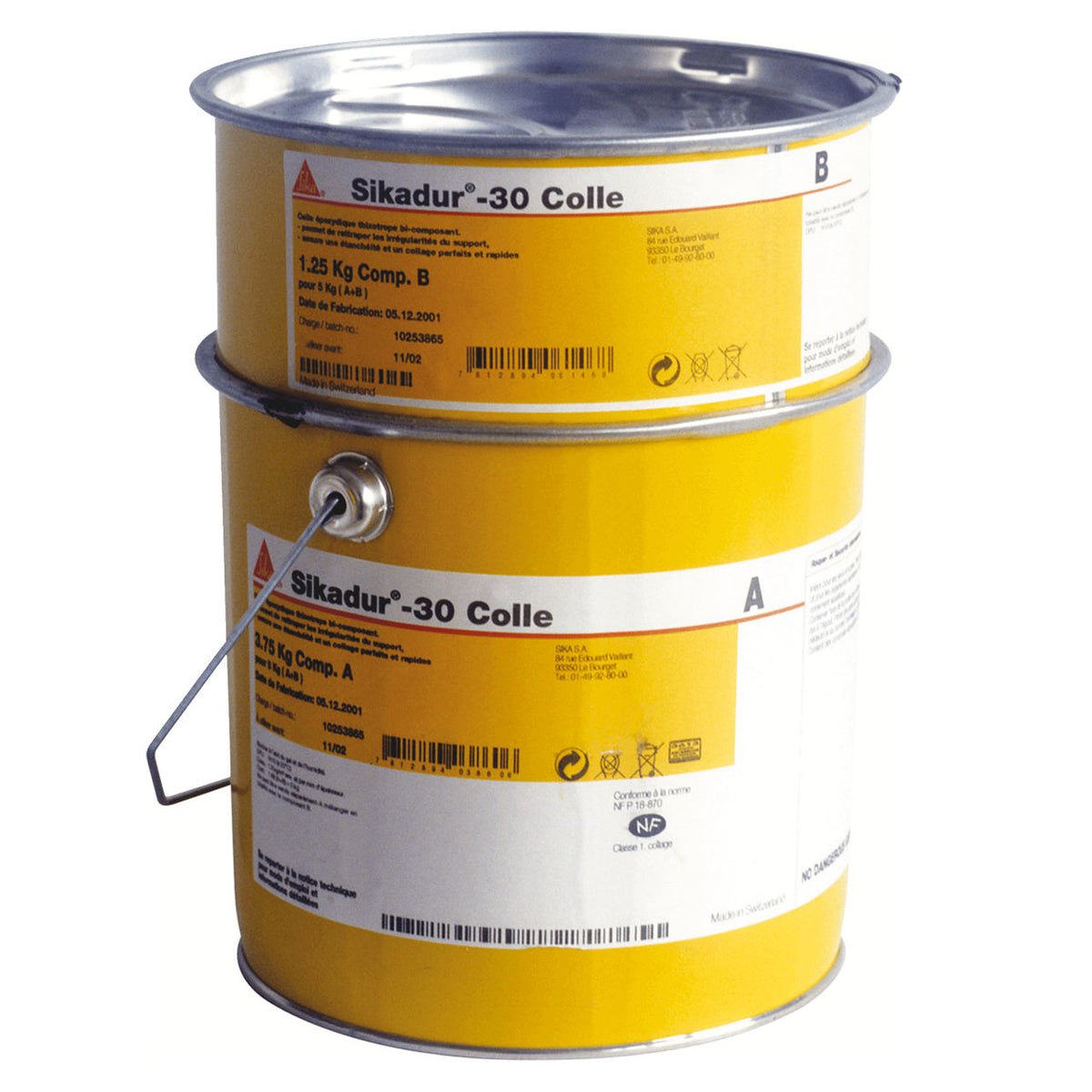 Lote A+B de 6 kg de Sikadur®-30 de Sika, adhesivo estructural epoxi para pegar laminados CarboDur® y chapas de acero sobre hormigón - Vetonek