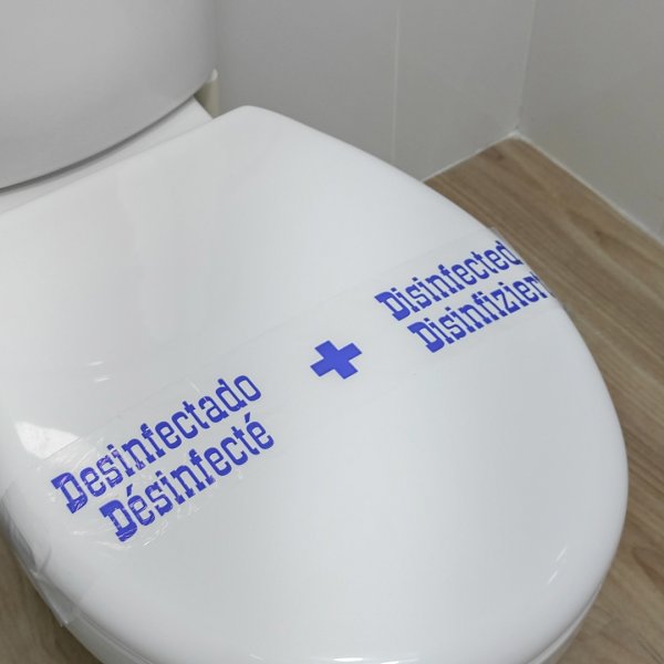 Pack de 1000 precintos WC tipo banda circular - Señalización de limpieza Vetonek