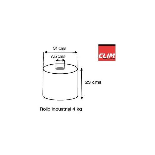Pack de 2 bobinas de papel industrial 100% celulosa - 350 metros Vetonek