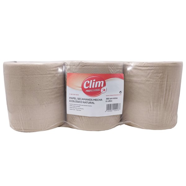Pack distributeur d’essuie-mains en mèche et papier écologique – 6 rouleaux Vetonek