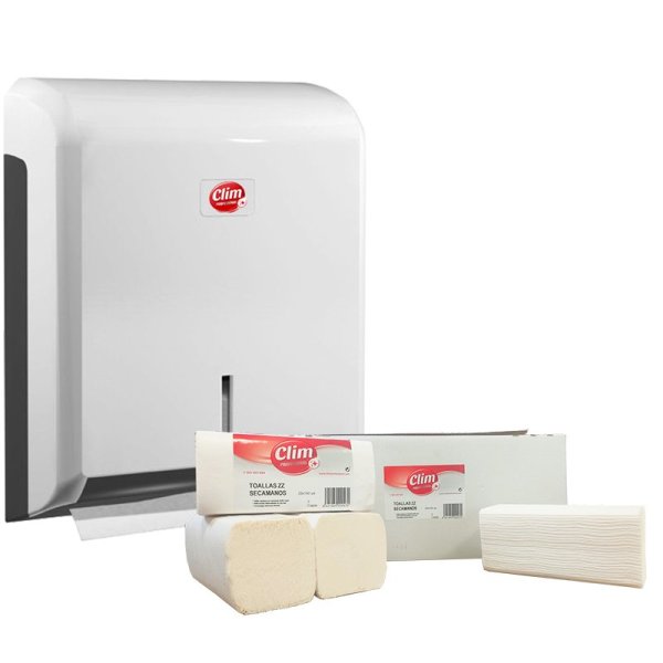 Pack Dispensador y Toallas Secamanos Zig Zag - 3000 uds Vetonek