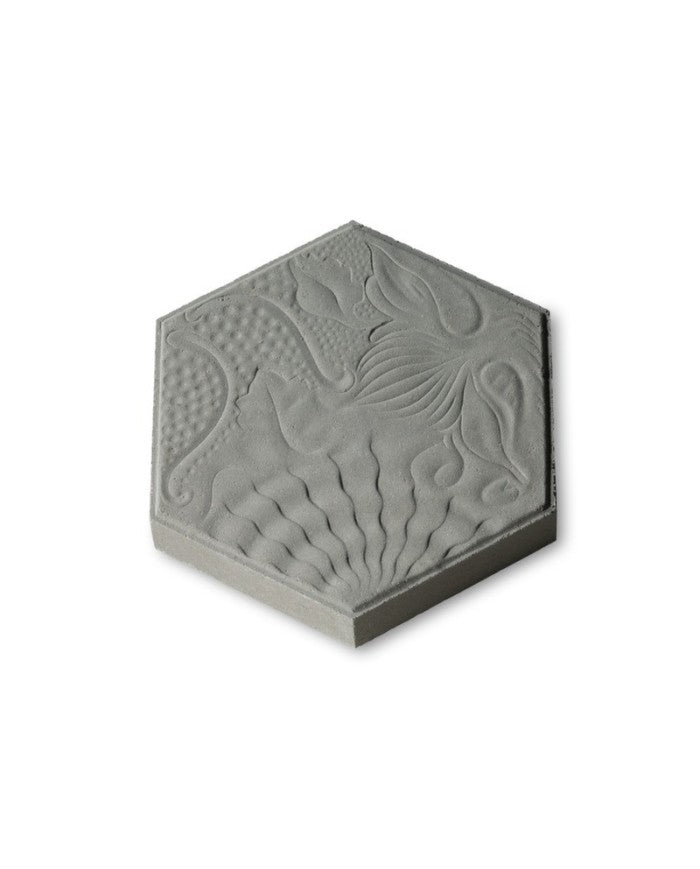 Panot Hexagonal Laguardia Relieve de hormigón, pavimento con relieve floral para aceras y patios - Vetonek