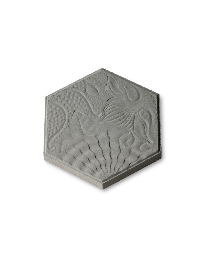 Panot Hexagonal Laguardia Relieve de hormigón, pavimento con relieve floral para aceras y patios - Vetonek