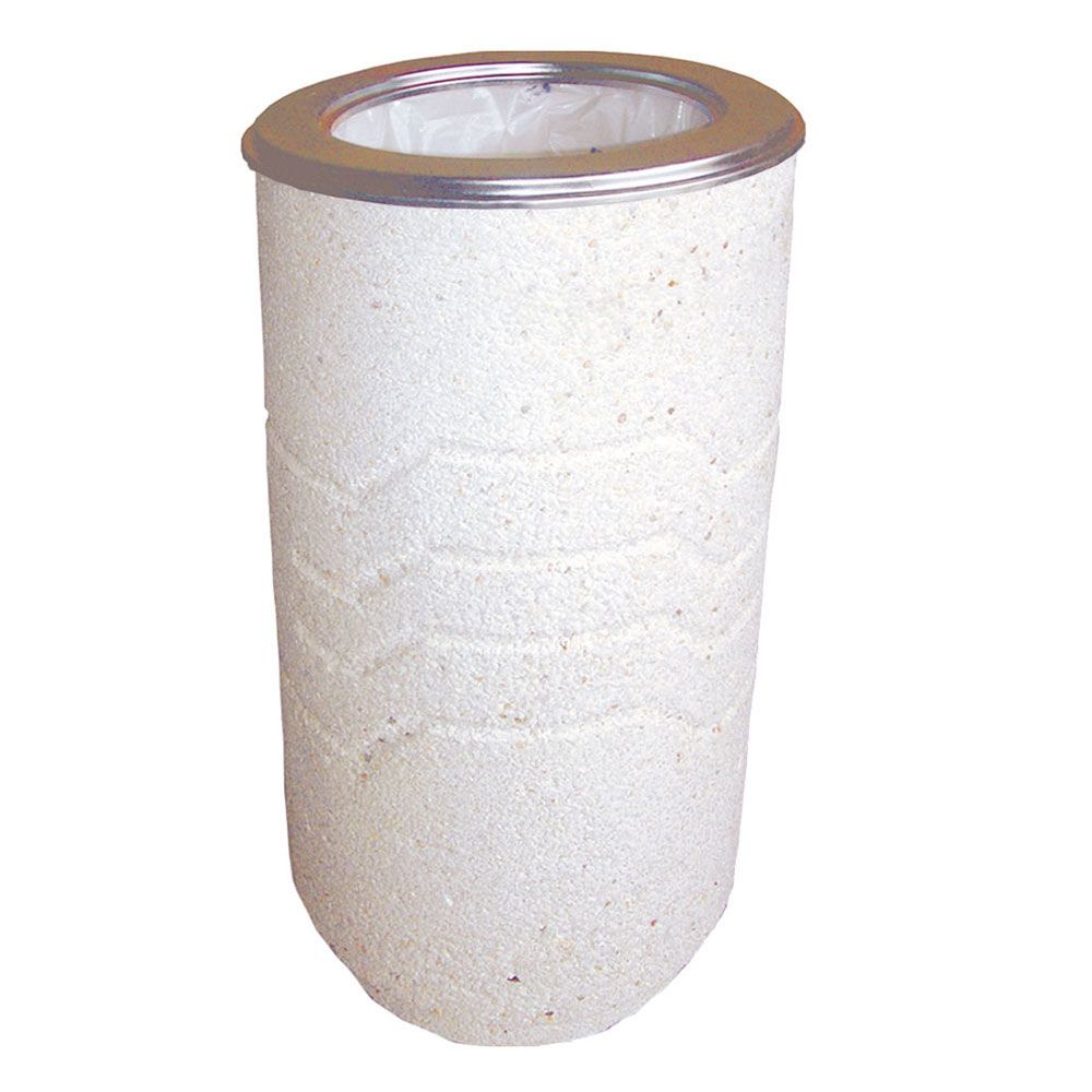 Papelera Zorraquín urbana de hormigón blanco
