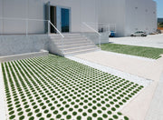Pavicésped Obanos con césped en aparcamiento verde