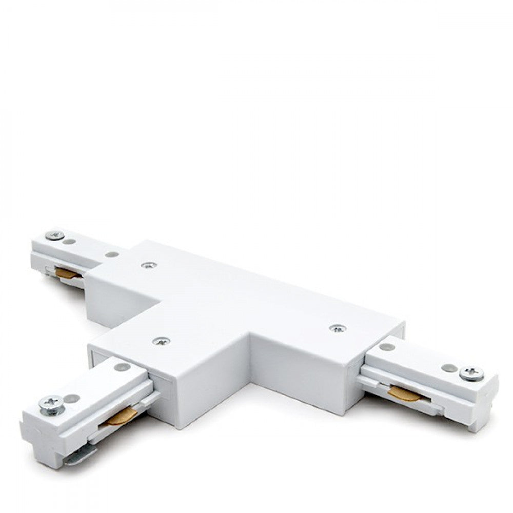 Conector T Carril Bifásico Blanco — Vetonek