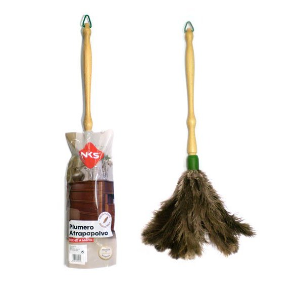 Plumero Atrapapolvo 56 cm con Plumas de Avestruz y Mango de Madera Vetonek