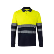 Polo bicolor de algodón de alta visibilidad manga larga Velilla 305515 - Vetonek