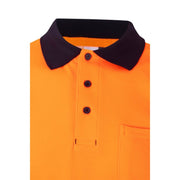 Polo bicolor de alta visibilidad manga corta cinta segmentada Velilla 305523, detalle - Vetonek