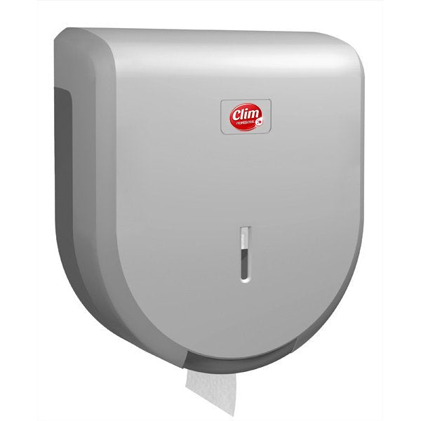 Dispensador Plateado de Papel Higiénico Industrial - Clim Profesional Vetonek