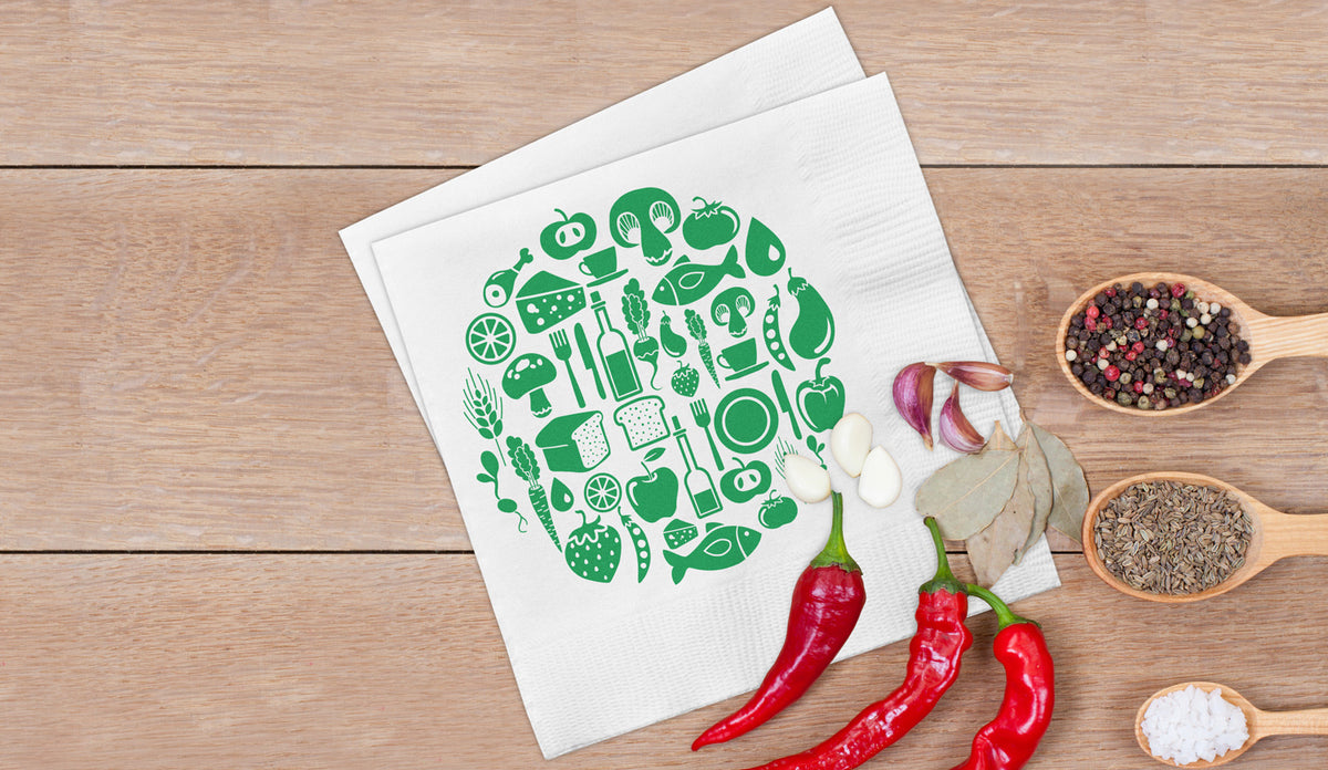 Servilletas de papel personalizadas de doble capa con logo impreso