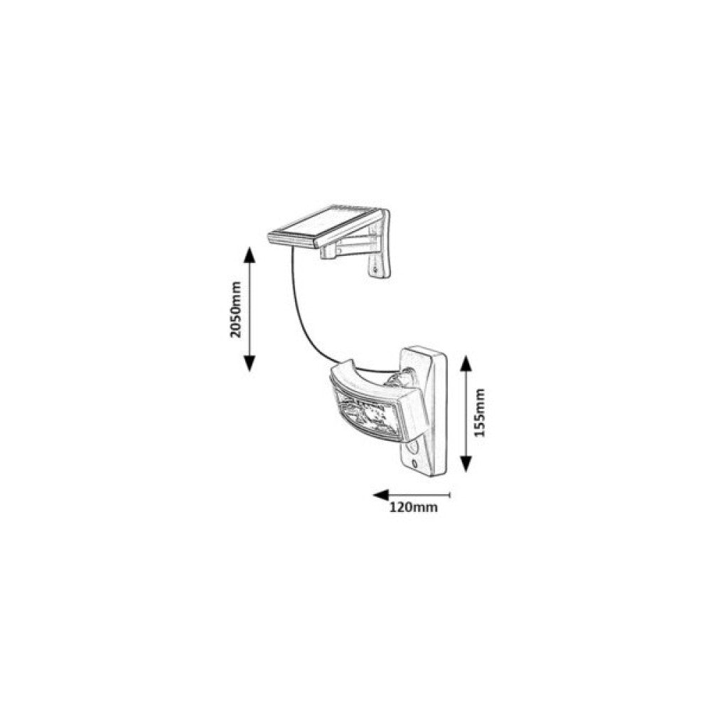 Aplique Exterior Solar RABALUX "Valpovo" LED 2,4W 250Lm 4000ºK Sensor IP44 — Vetonek (2)