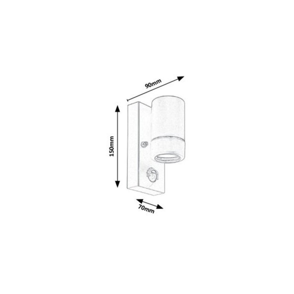 Aplique Exterior RABALUX "Medina" 1xGU10 Sensor IP44 — Vetonek (2)
