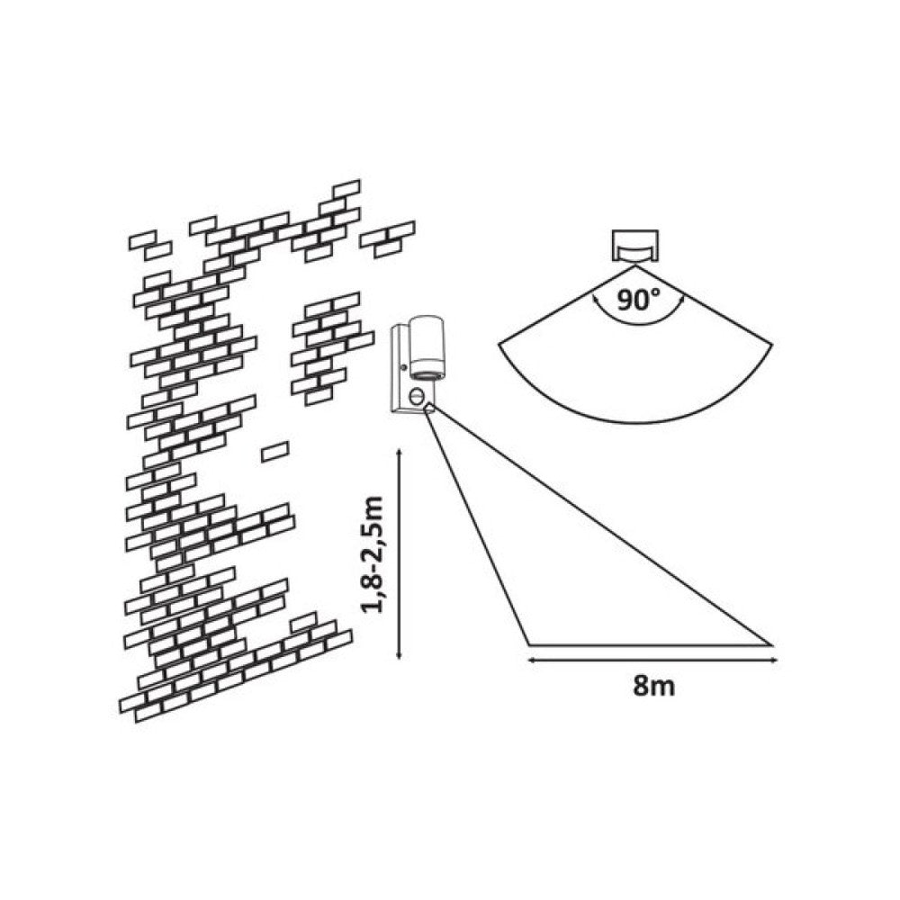 Aplique Exterior RABALUX "Medina" 1xGU10 Sensor IP44 — Vetonek (4)