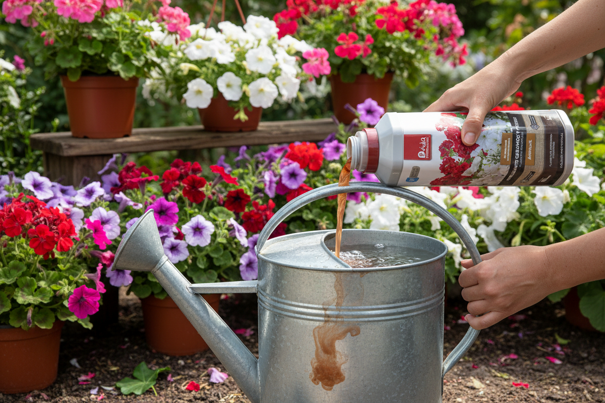 Fertilizante geranios y petunias 1 L · floración prolongada