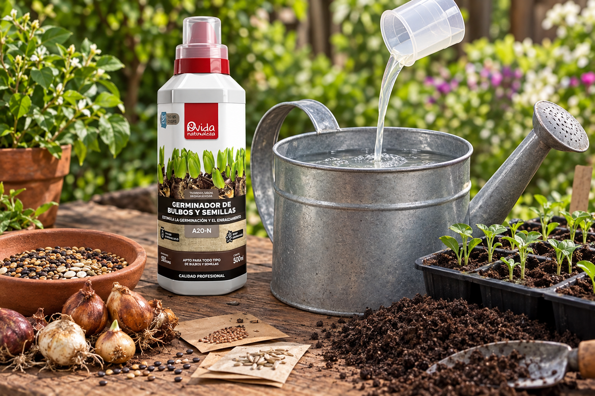 Germinador de bulbos y semillas 500 ml · máxima germinación