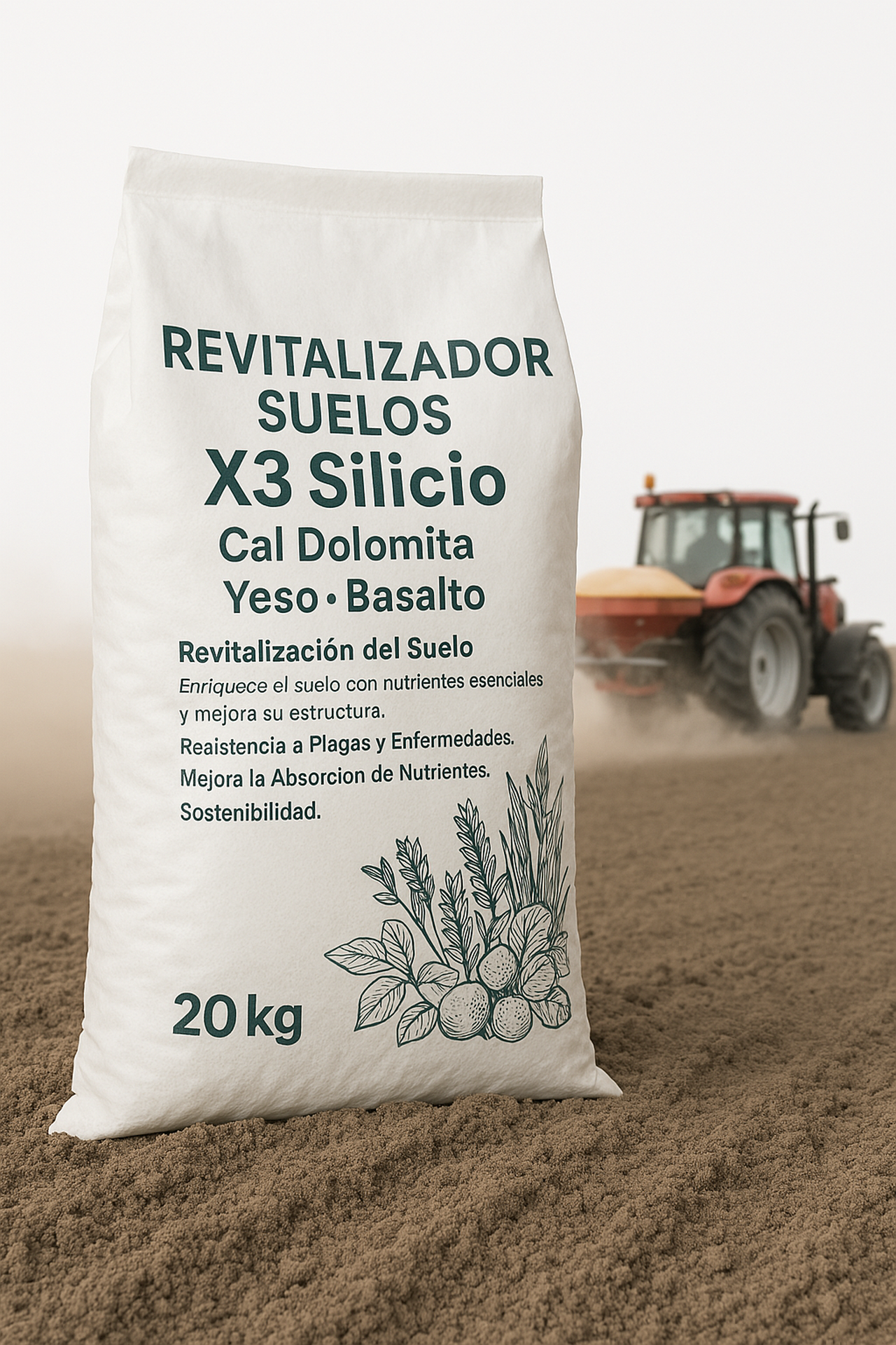 Revitalisateur Sols X3 Silicium | Chaux Dolomie + Plâtre + Basalte Vetonek pierre jardin