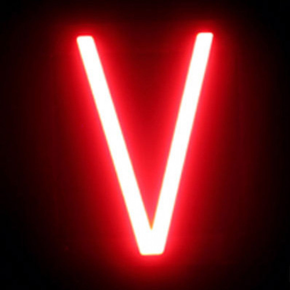 Letra LED Neon V Ancho 108mm Alto 161mm Fondo 38mm — Vetonek (2)