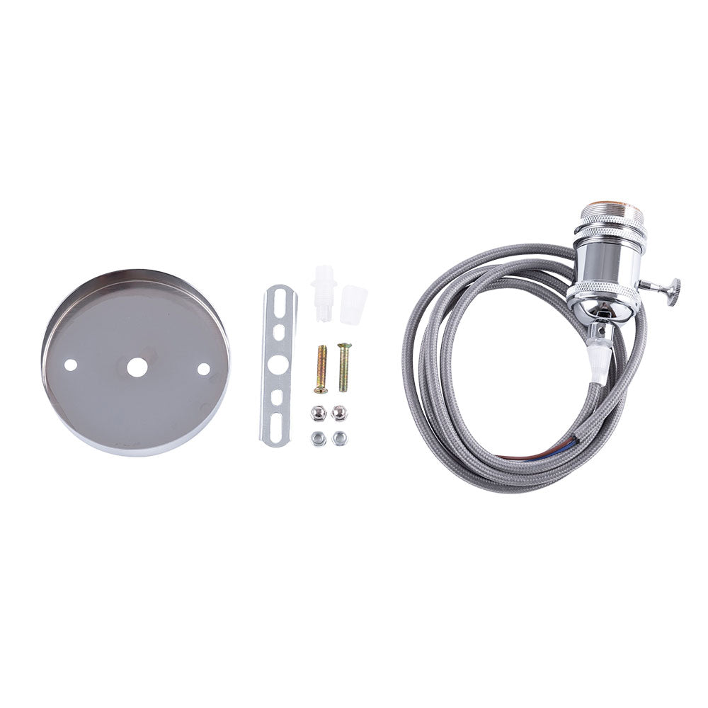 Pendel E27 Cable 1000 X 0,75mm Tela - Rosetón - Interruptor - 2 Anillos — Vetonek (4)