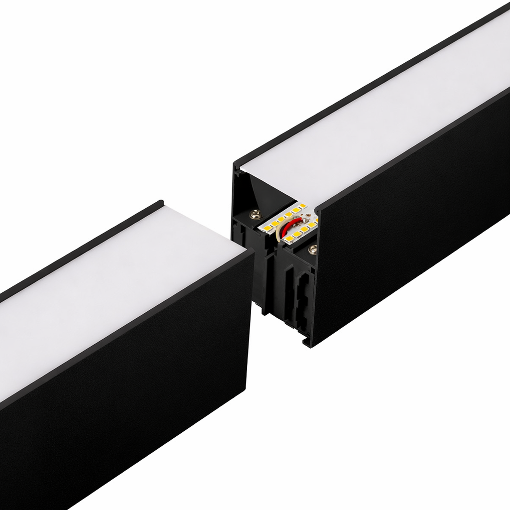 Luminaria Lineal Enlazable LED 45W 4,500Lm 180cm CCT (Tonalidad Luz Regulable) Driver Lifud Superficie/ Suspendida Acabado Negro — Vetonek (3)