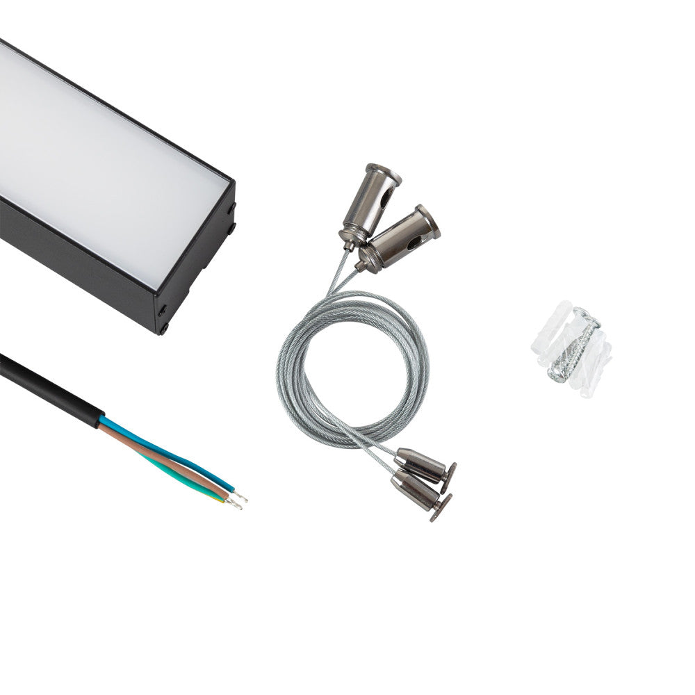 Luminaria Lineal Enlazable LED 45W 4,500Lm 180cm CCT (Tonalidad Luz Regulable) Driver Lifud Superficie/ Suspendida Acabado Negro — Vetonek (4)
