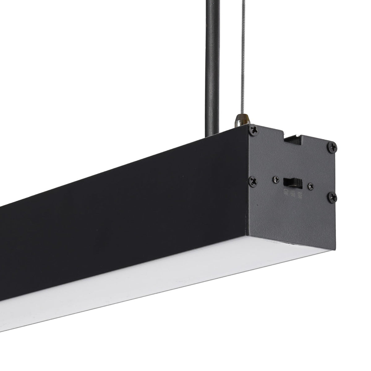 Luminaria LED Enlazable 38W 3800Lm 150cm IP20 CCT 3000-6500K (Tonalidad Luz Regulable) 75º Superficie/ Suspendida Acabado Negro — Vetonek (5)