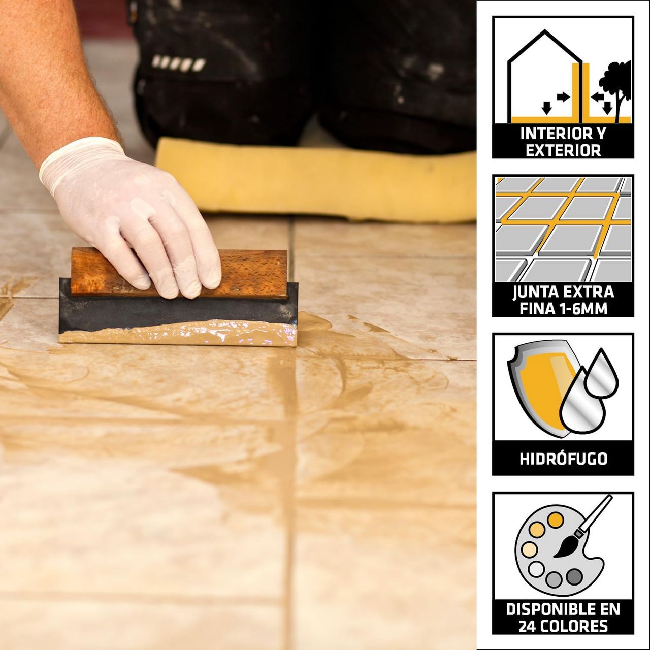 Mortier joints pour carreaux de couleurs