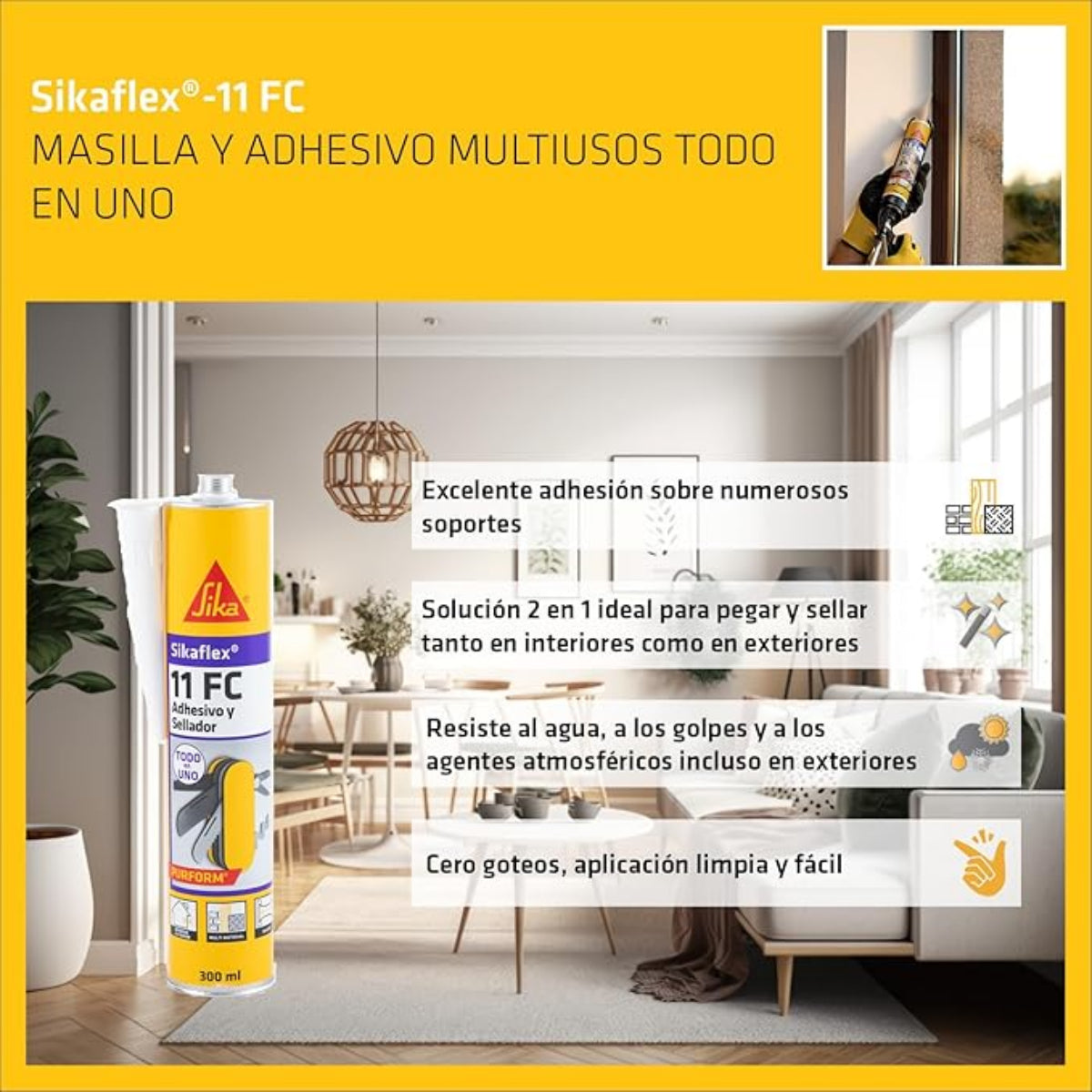 Sikaflex 11 FC Purform Sellador poliuretano multisoportes - Vetonek